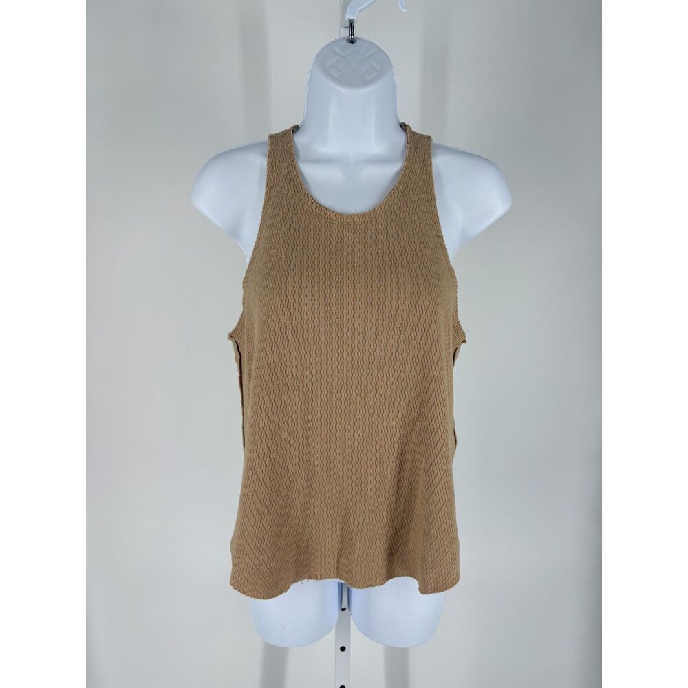 We The Free Beige Waffle Knit Tank Top